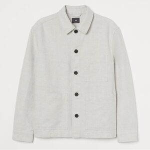 H&M Men linen blend cream shirt jacket L